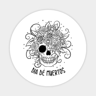 Dia de muertos - Skull design - Black and white design Magnet